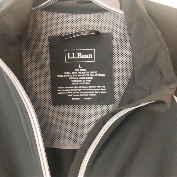 LL BEAN classic zipup windbreaker JACKET Large EUC - Picture 2 of 5